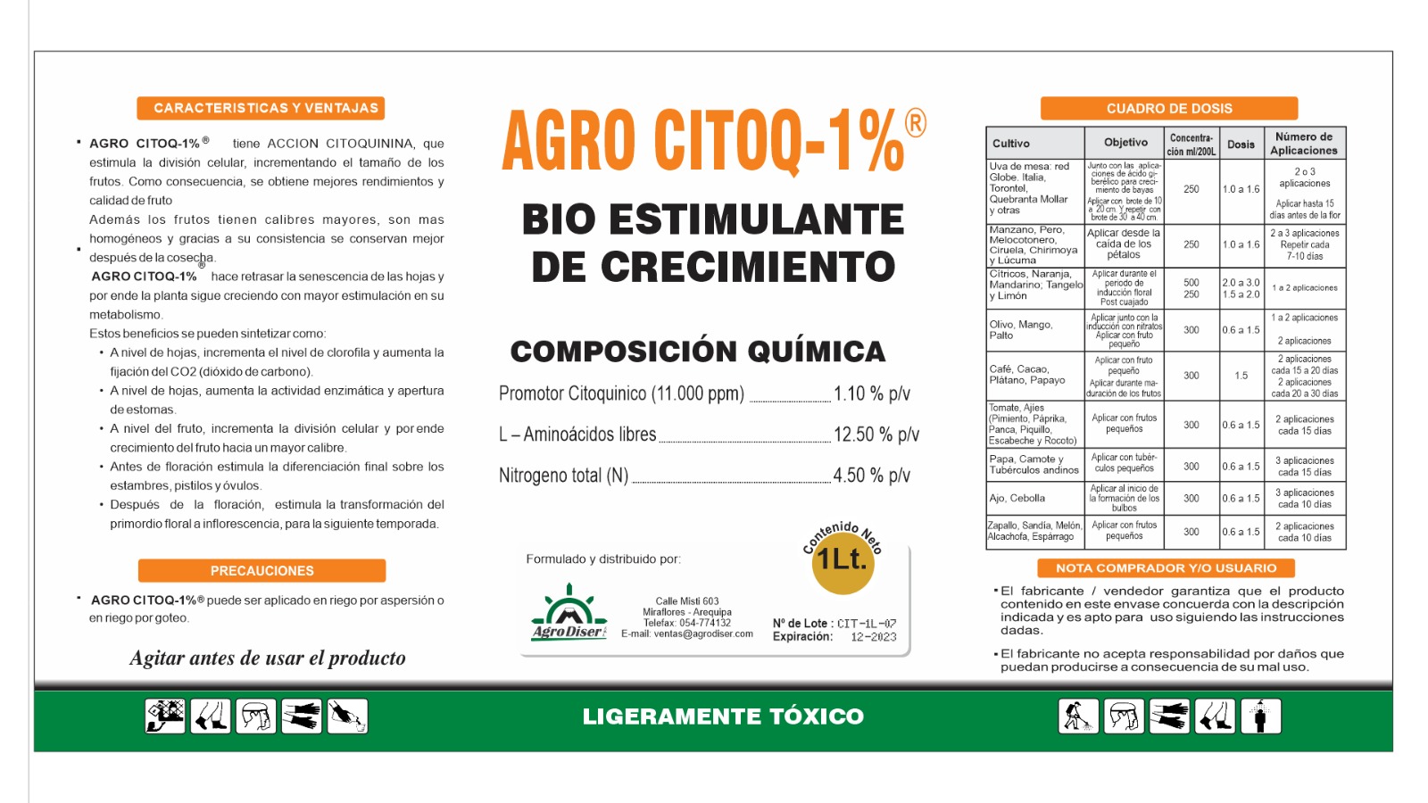 Etiqueta Agro Citoq 1%