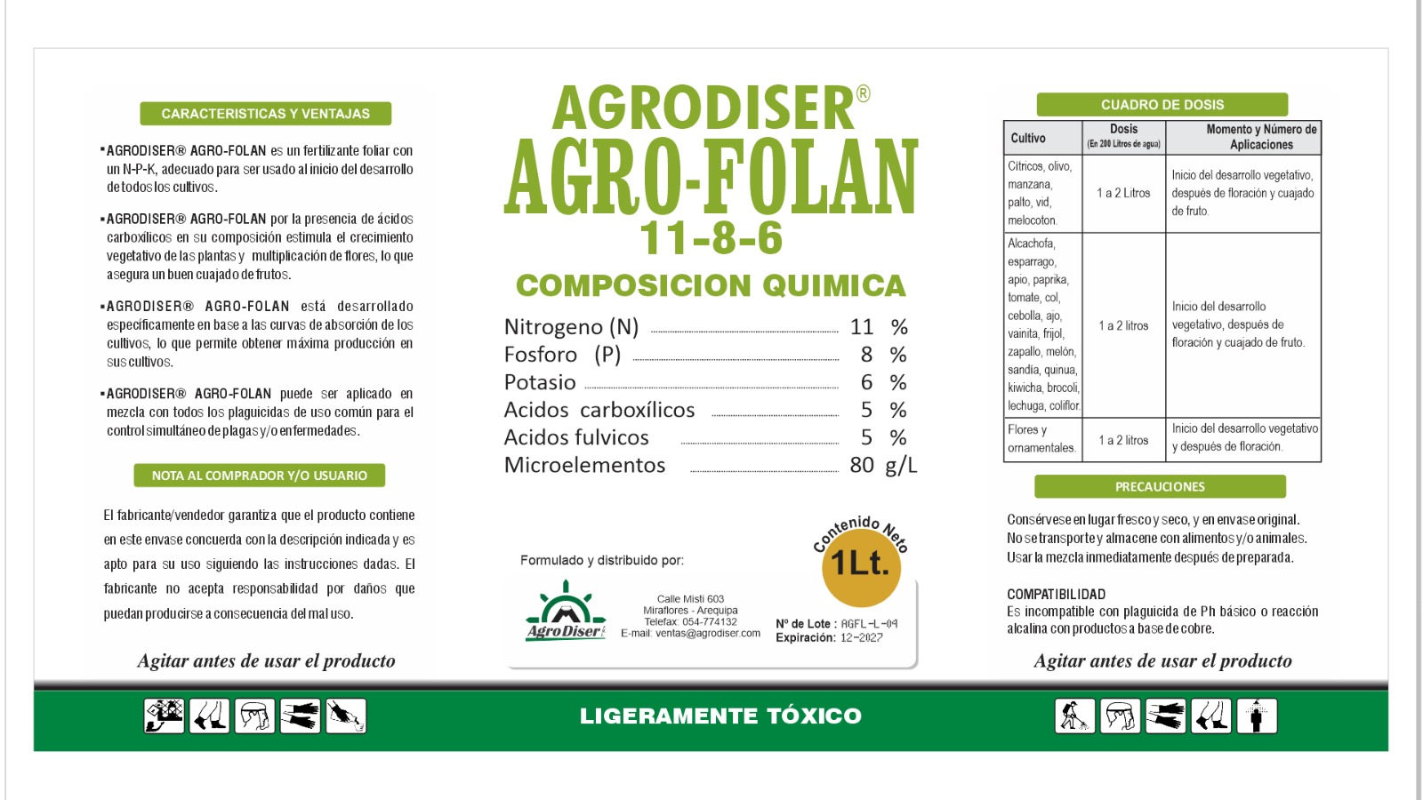 Etiqueta Agro Folan 11 8 6