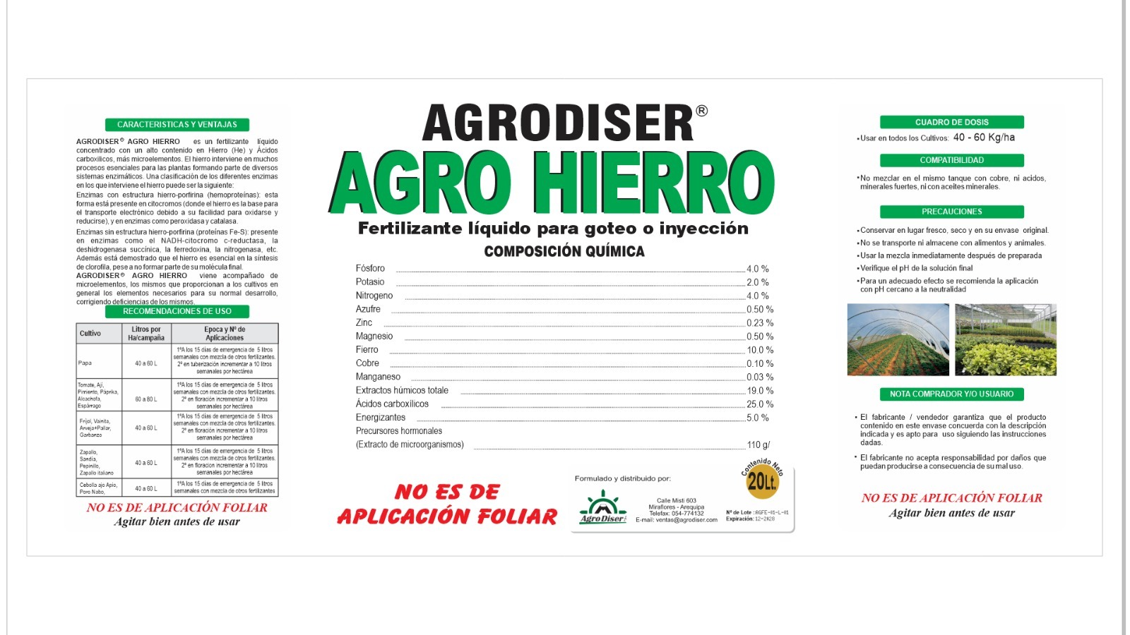 Etiqueta Agro Hierro