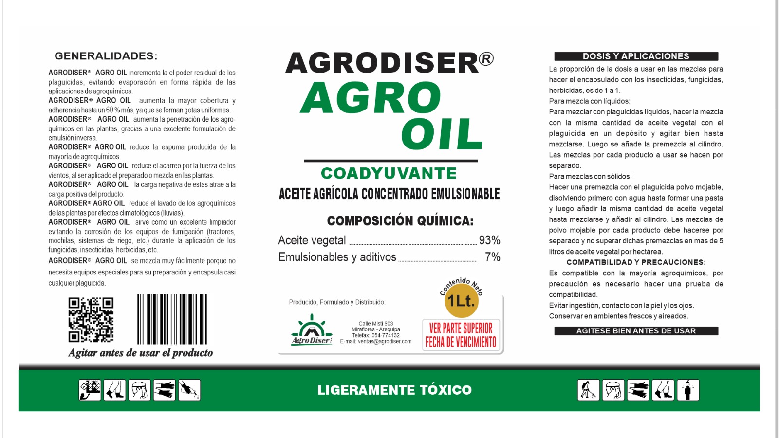 Etiqueta Agro Oil