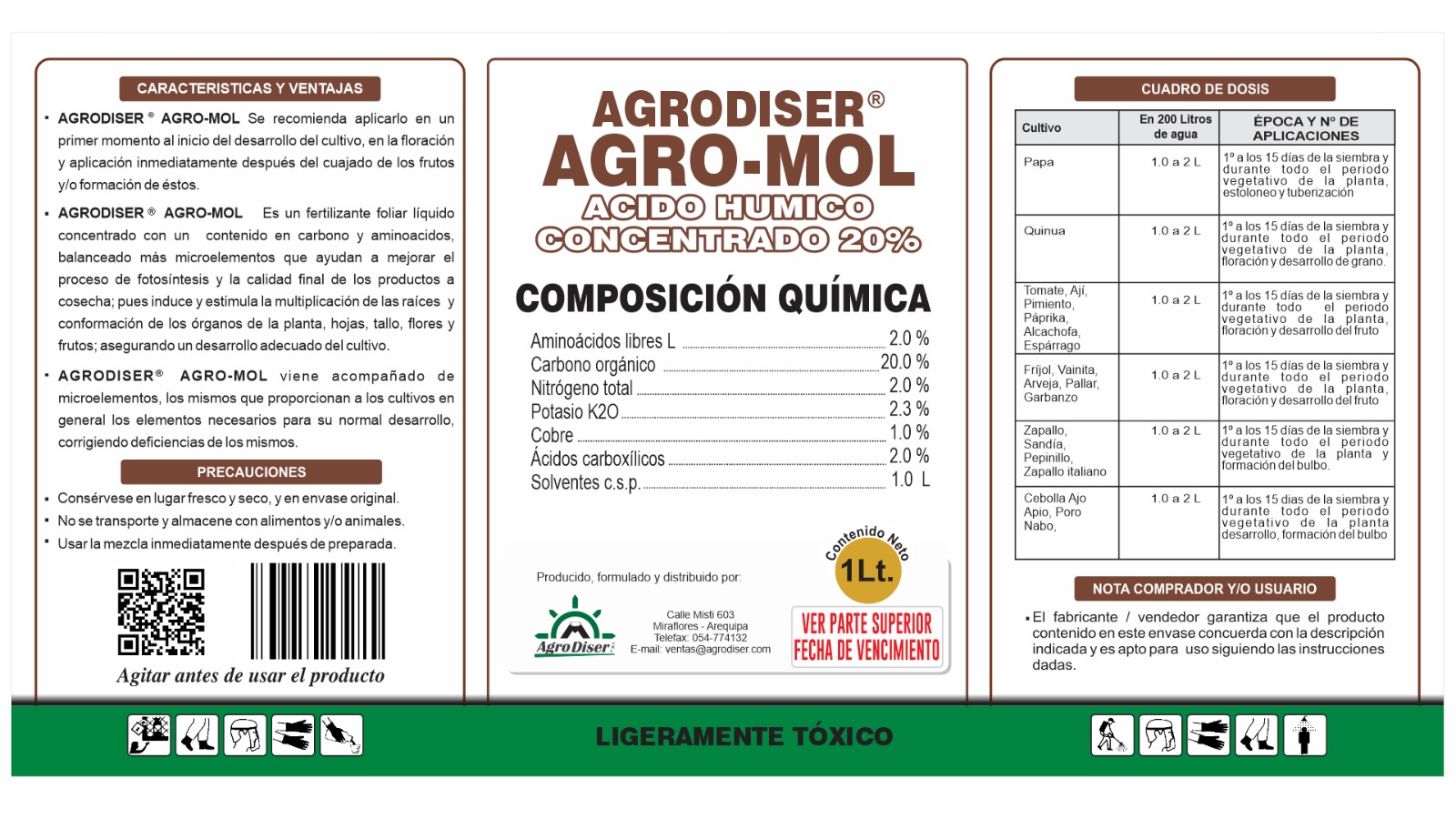 Etiqueta Agro Mol 20%