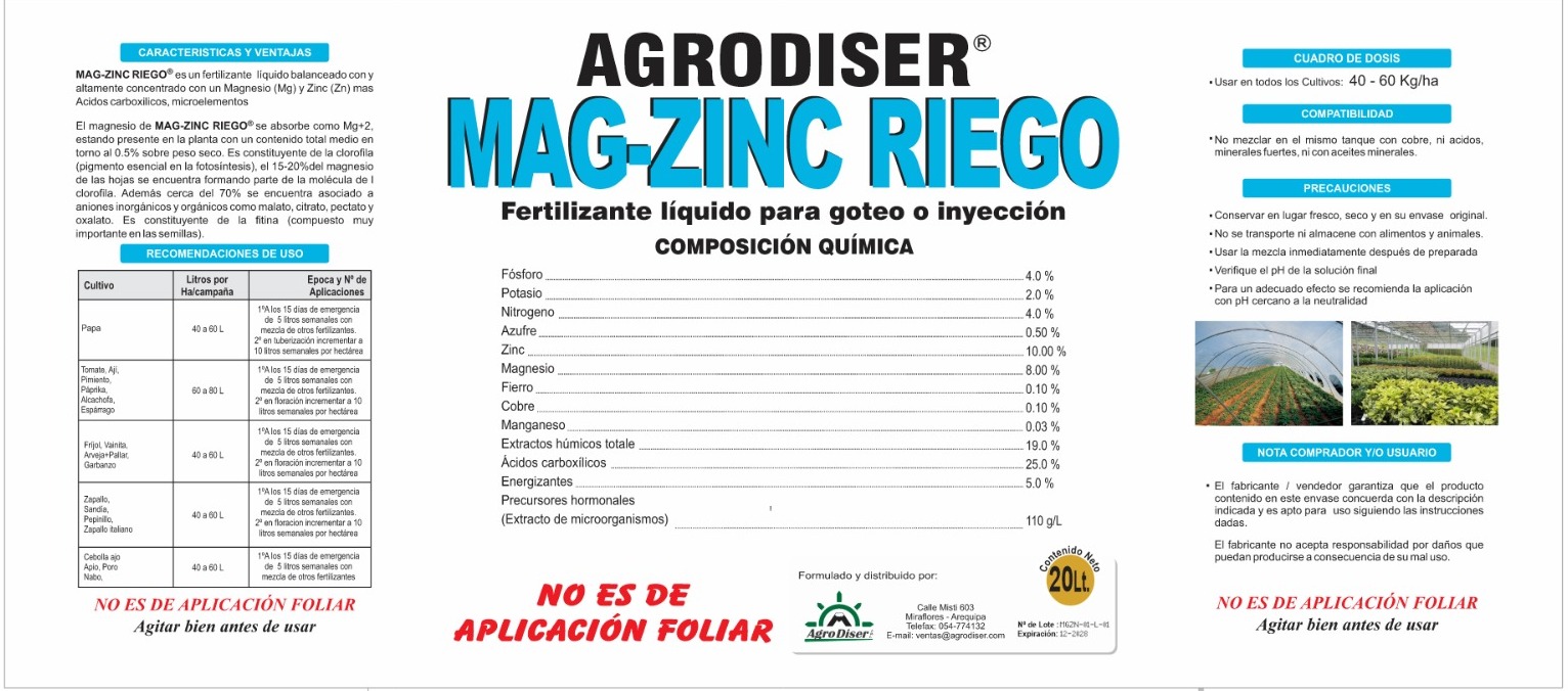 Etiqueta Mag Zinc Riego