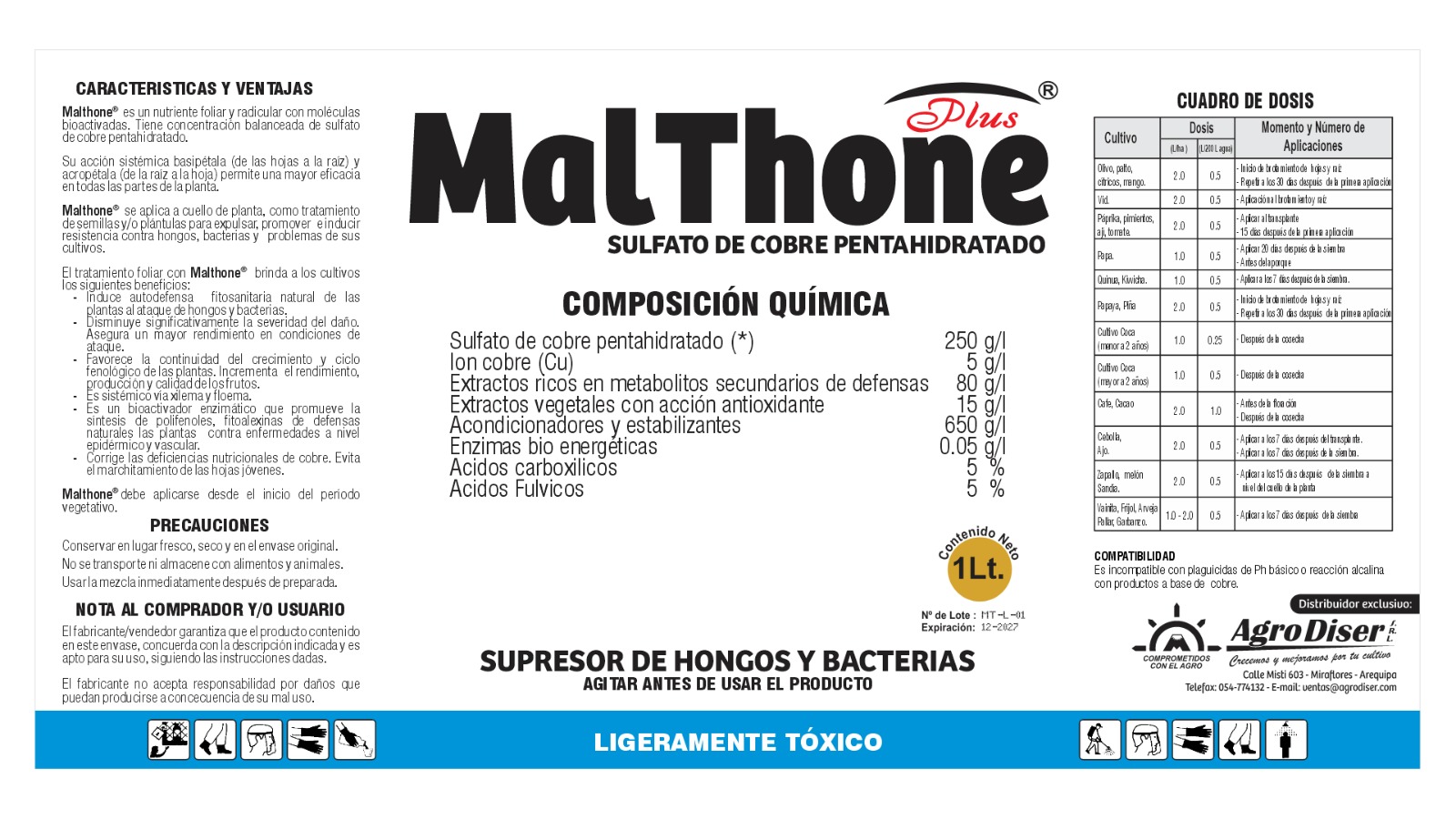 Etiqueta Malthone Plus