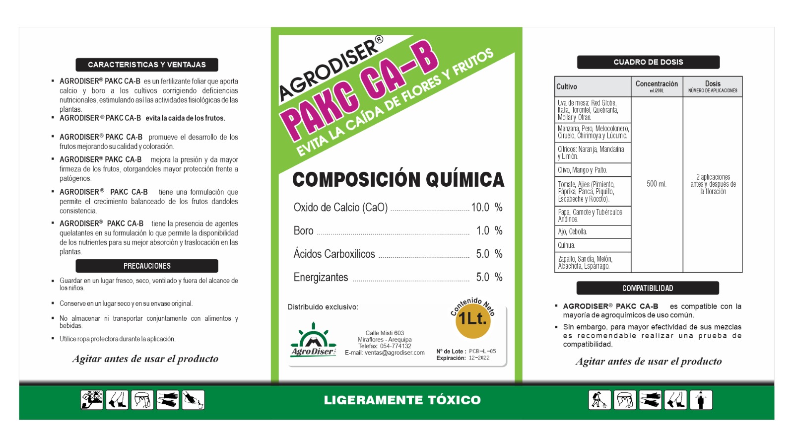 Etiqueta Packc Ca B
